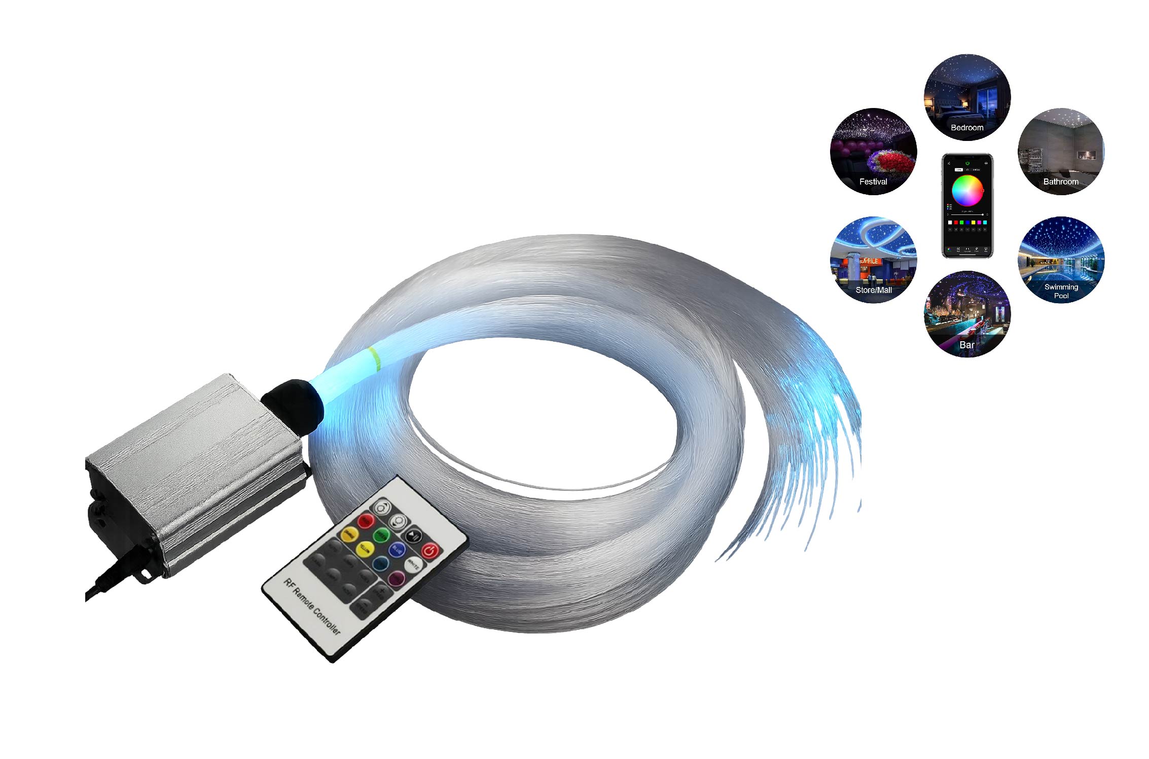 Mini DIY Star Fiber Optic Ceiling Light | RGB LED & Remote